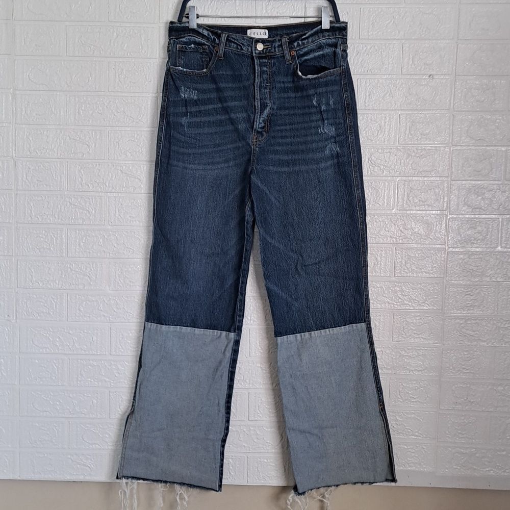 Cello HIGH RISE STRAIGHT LEG PATCHWORK JEANS 13 - Picture 8 of 14